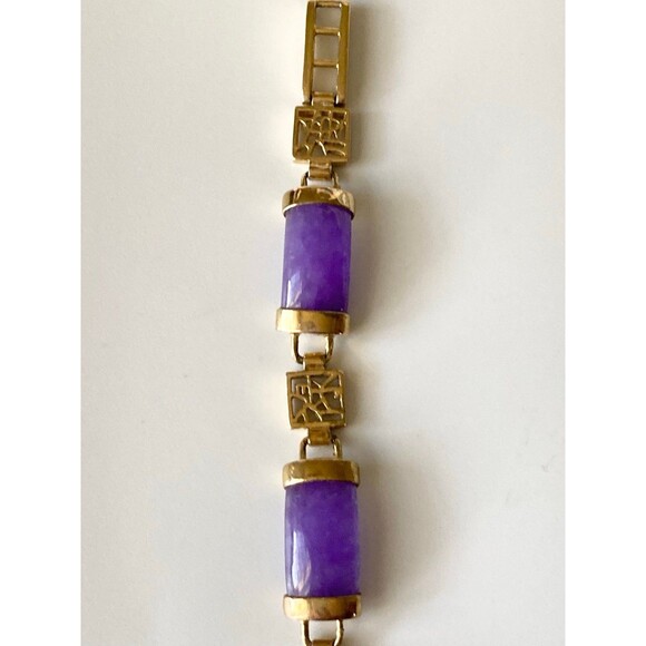 Vintage Main Line Time sterling silver gold vermeil genuine purple jade Watch